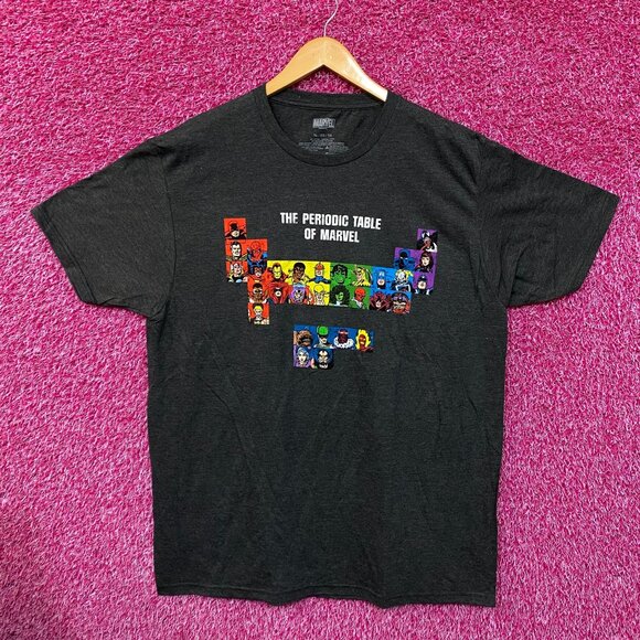 Marvel Comic Periodic Table Super Hero Tshirt Size XL - Picture 1 of 4